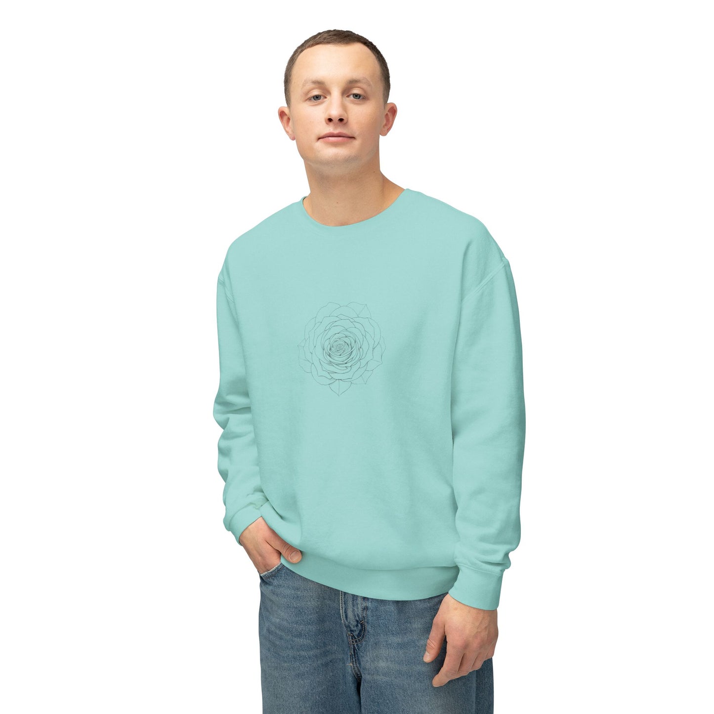 Minimalist Floral Crewneck Sweatshirt, Cozy Unisex Pullover, Casual Spring Apparel, Perfect Gift for Her, Everyday Comfort