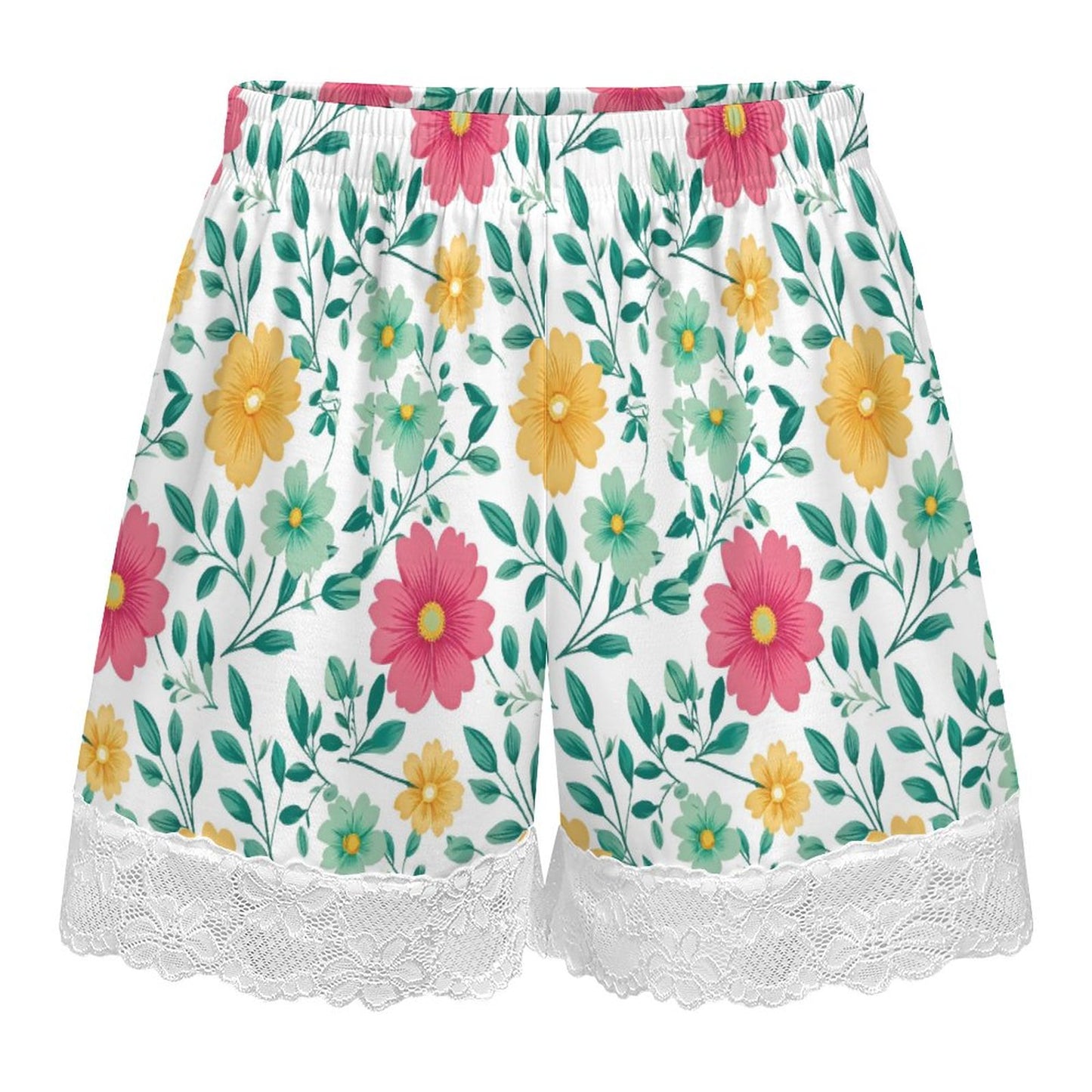 Women's Lace Trim Pajama Shorts