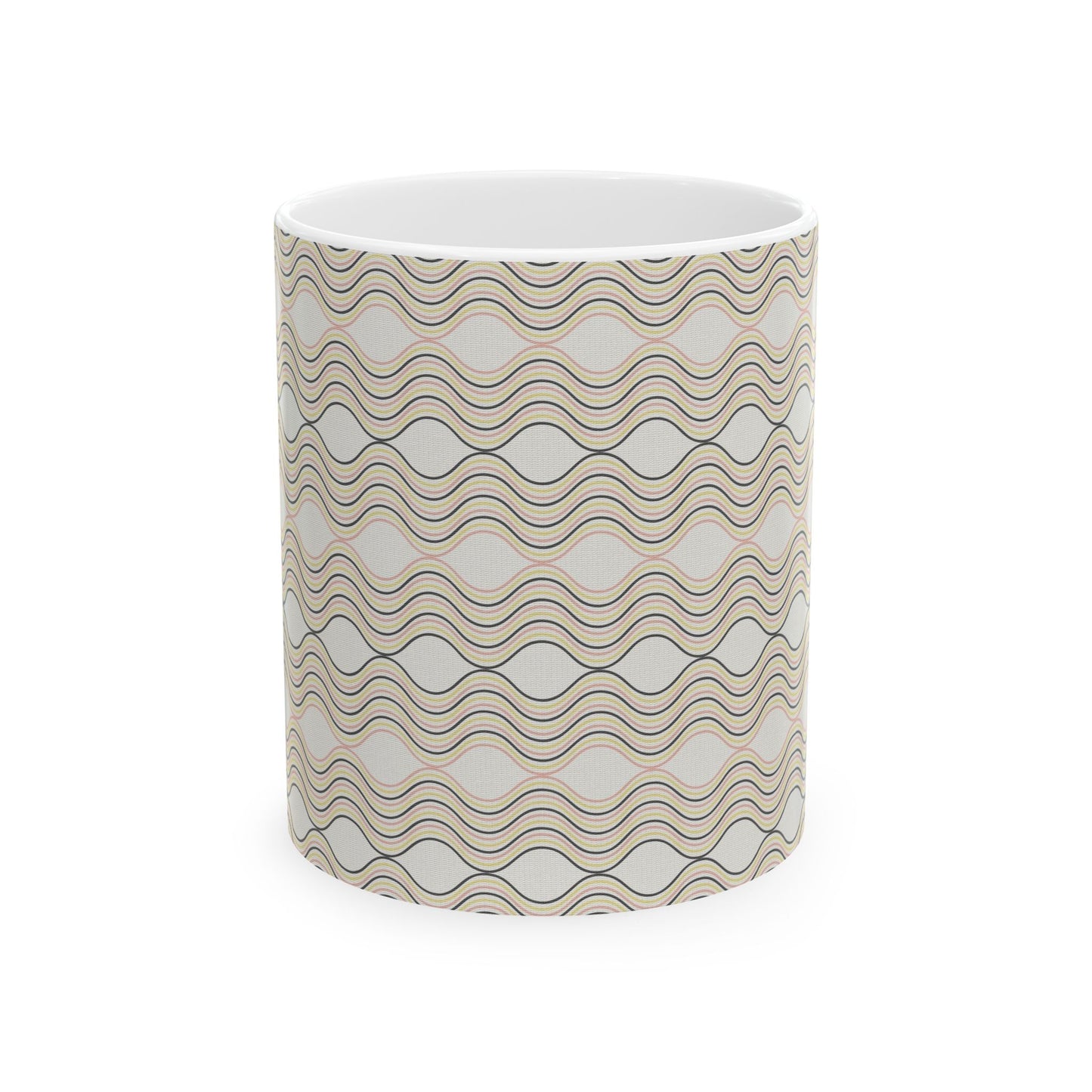Wave Pattern Ceramic Mug - Cozy Coffee Cup, Unique Gift for Tea Lovers, Home Decor, Housewarming, Birthday, Holiday