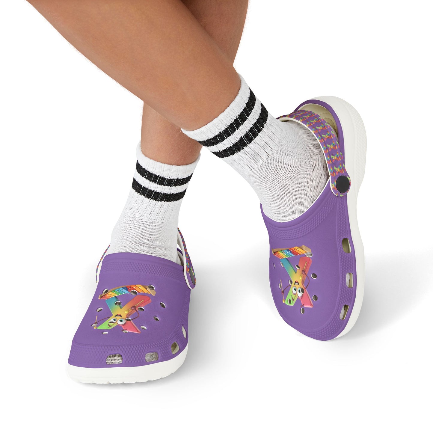 Colorful Kid's EVA Foam Clogs with Playful Design- Letter X