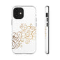 Elegant Floral Phone Case, Tough Cases, Gold Swirls, Stylish Protection, Trendy Gift, Chic Accessory