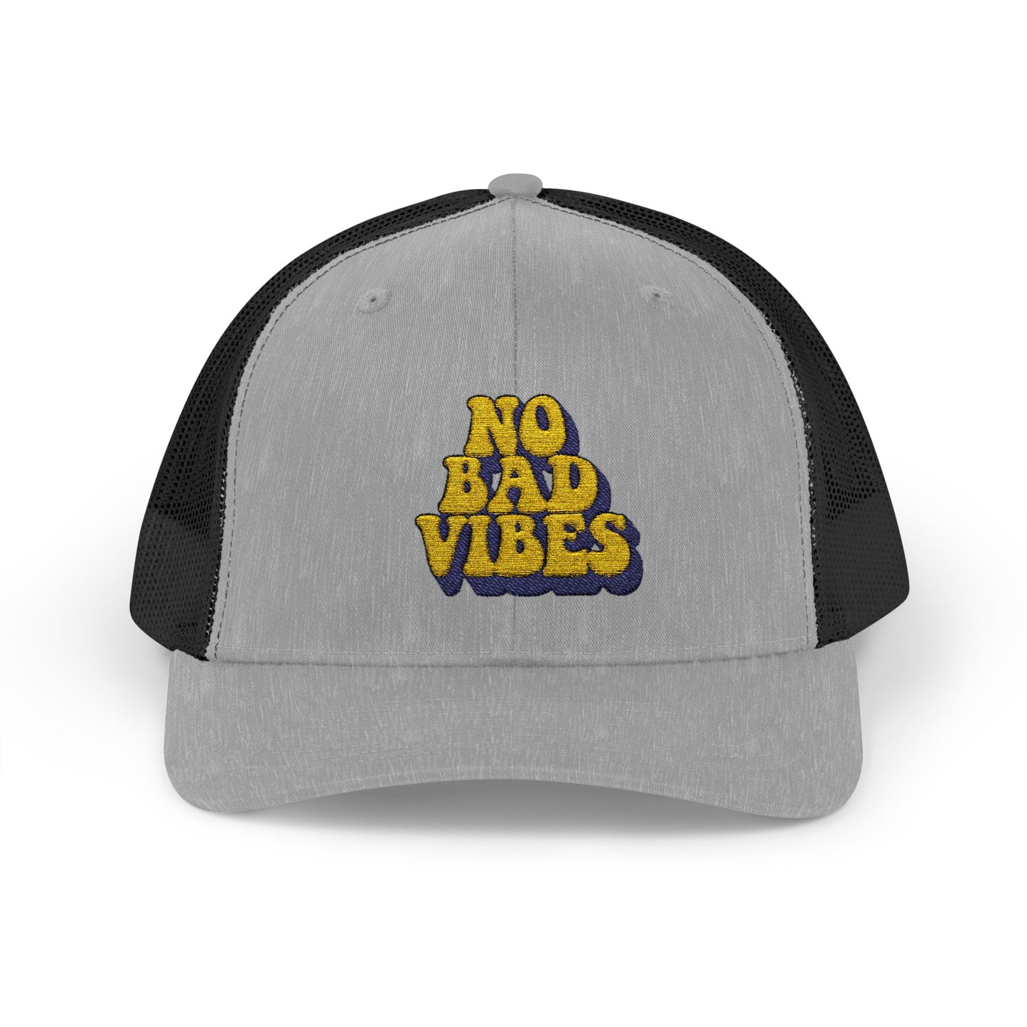 No Bad Vibes Snapback Trucker Cap | Casual Summer Hat, Gift for Her, Trendy Accessory, Outdoor Fun, Festival Wear