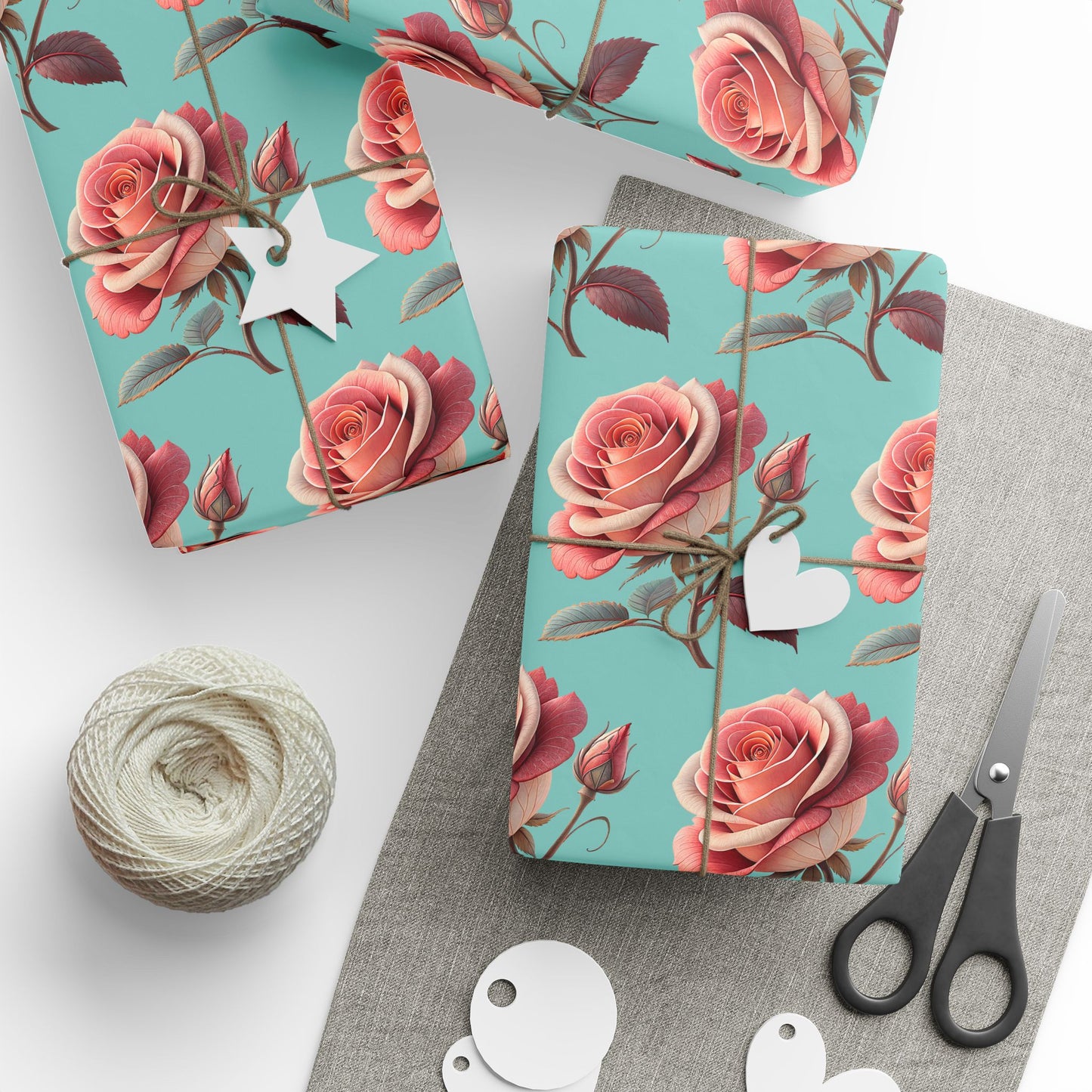 Floral Wrapping Paper, Vintage Rose Gift Wrap, Eco-Friendly Wrapping Sheets, Birthday, Bridal Shower, Holiday Packaging