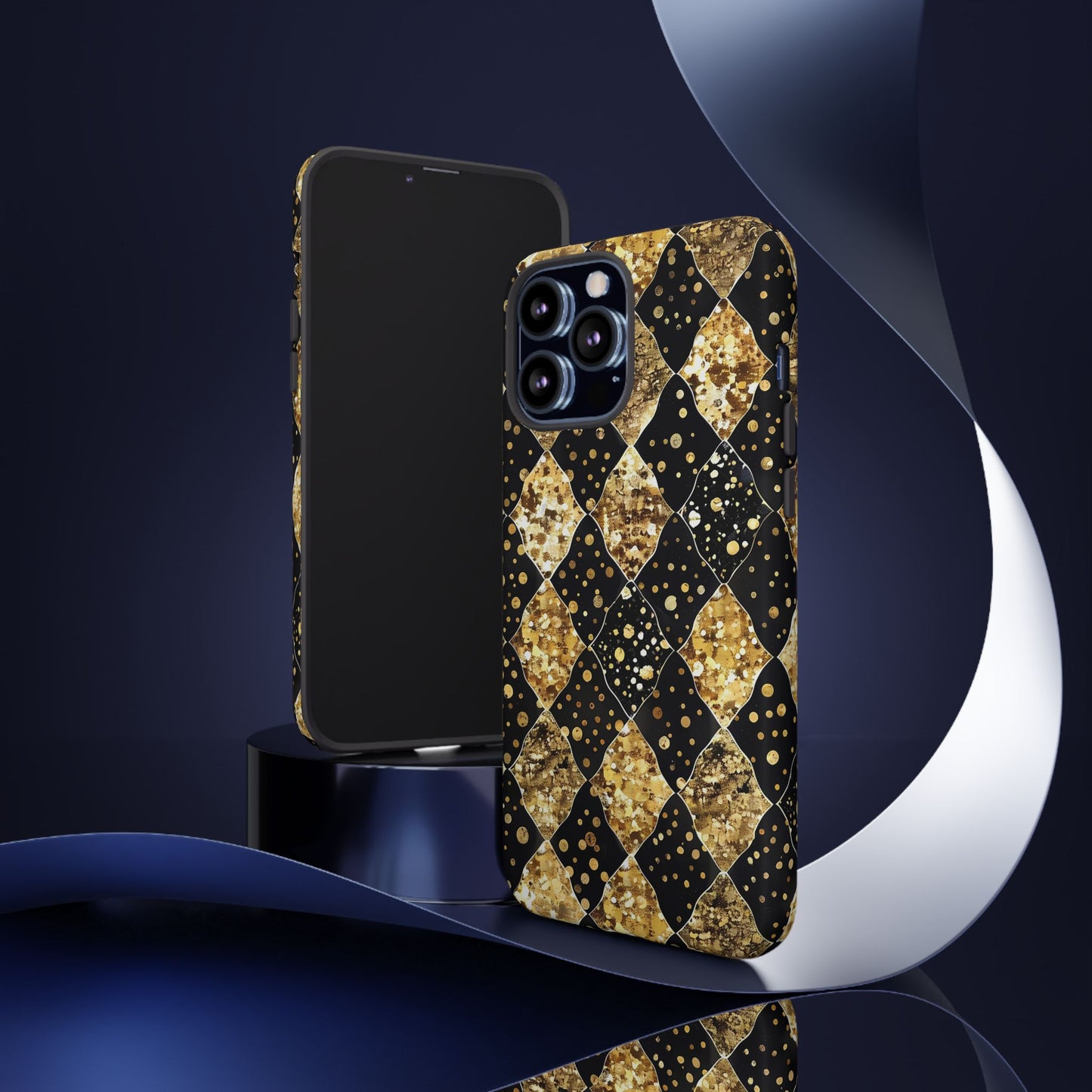 Elegant Gold & Black Phone Case for Tough Protection