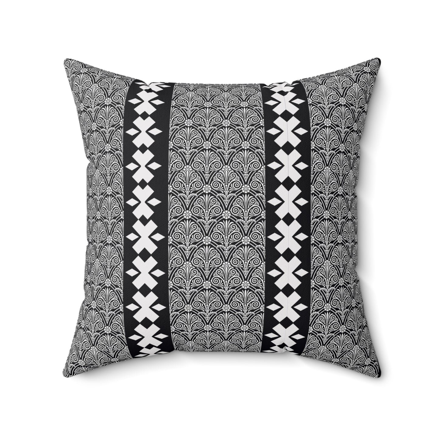 Bohemian Boho Square Pillow with Geometric Print, Cushion for Home Decor, Living Room Accent, Stylish Throw Pillow, Gift for Her