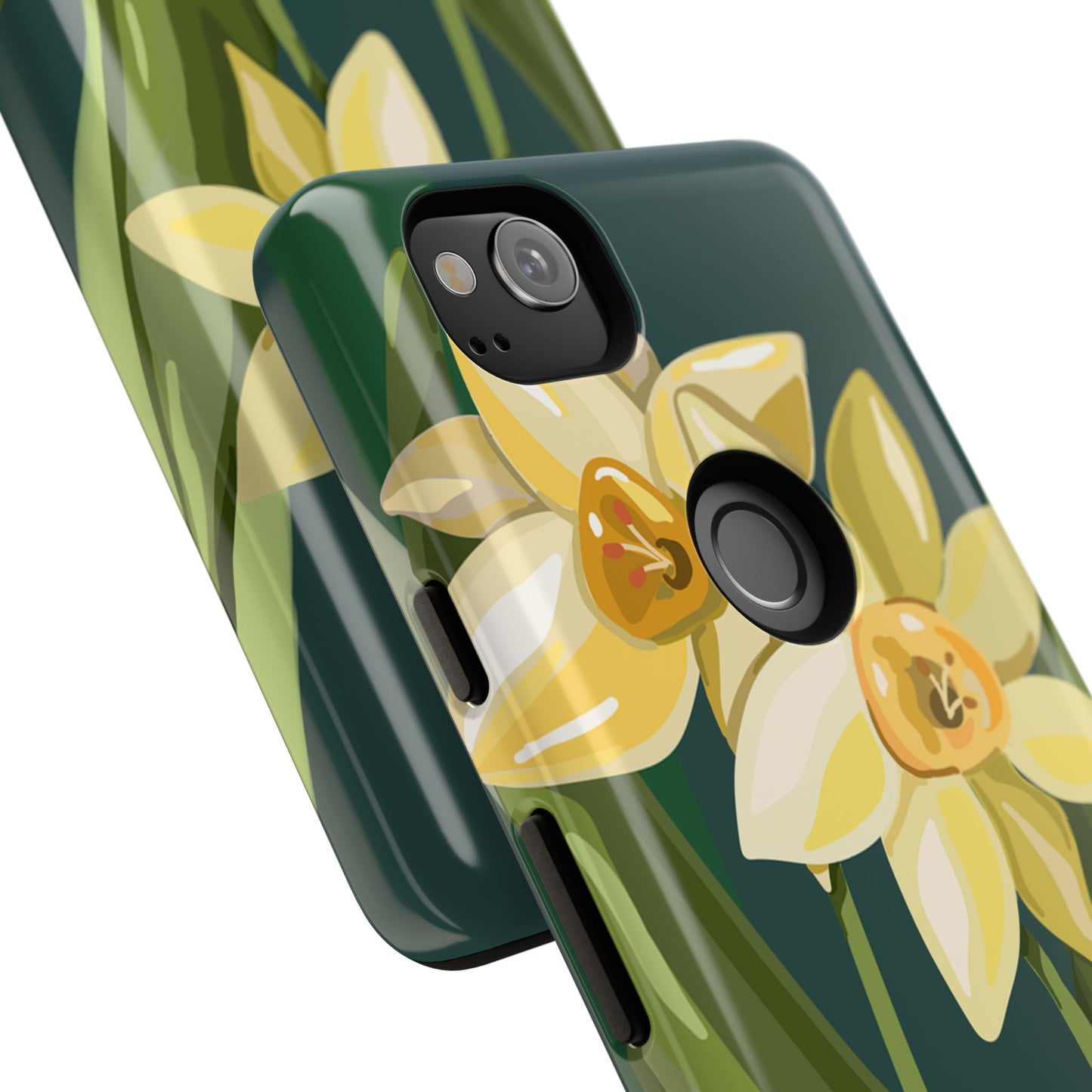 Floral Phone Case - Yellow Daffodil Design, Tough Phone Cover, Spring Decor, Floral Gift, Nature-Inspired Accessories