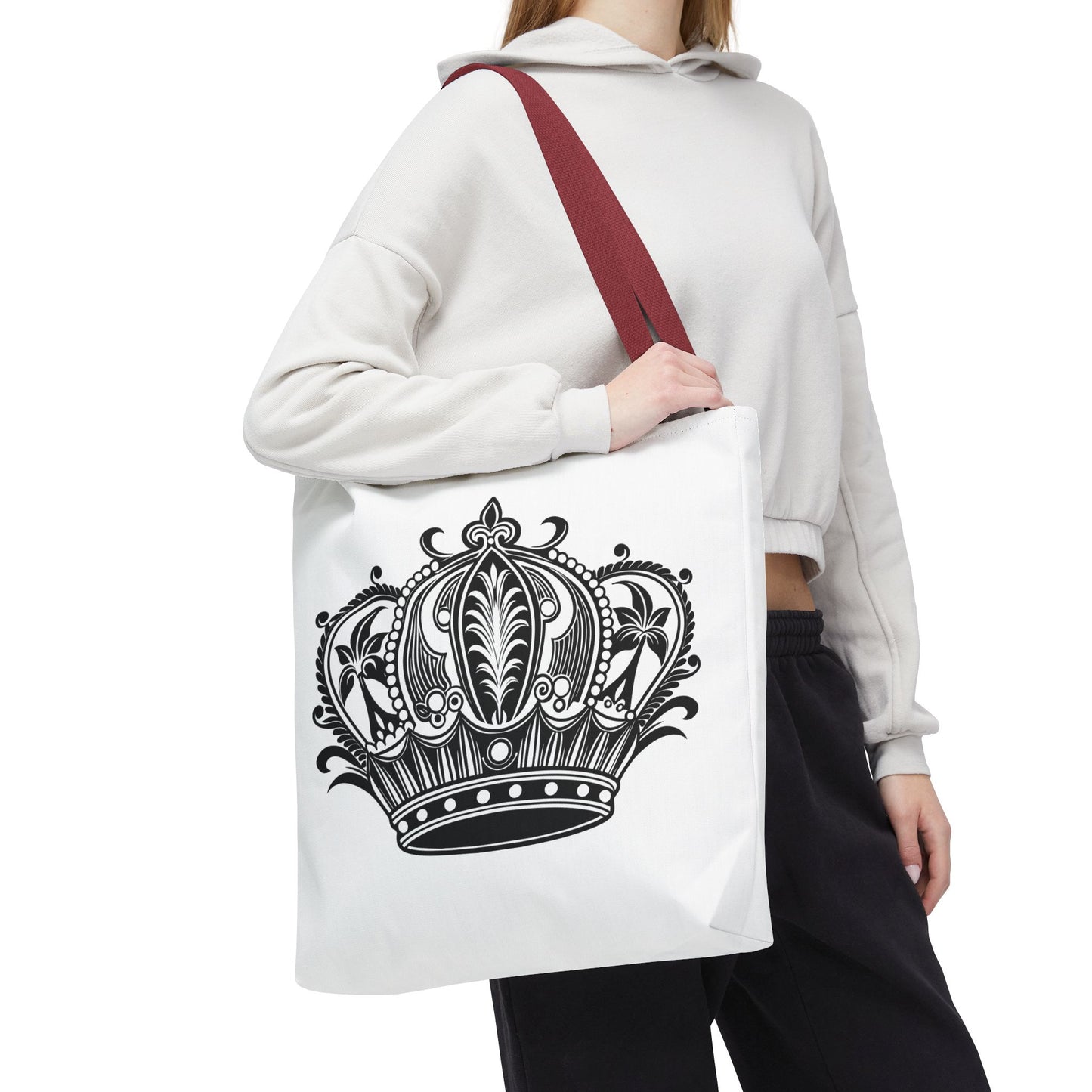 Crown Design Tote Bag, Royal Style Shopping Tote, Chic Grocery Bag, Gift for Her, Fashionable Accessories