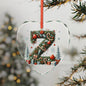 Heart Crystal Ornament — Festive Christmas Letter "Z" Holiday Tree Decoration