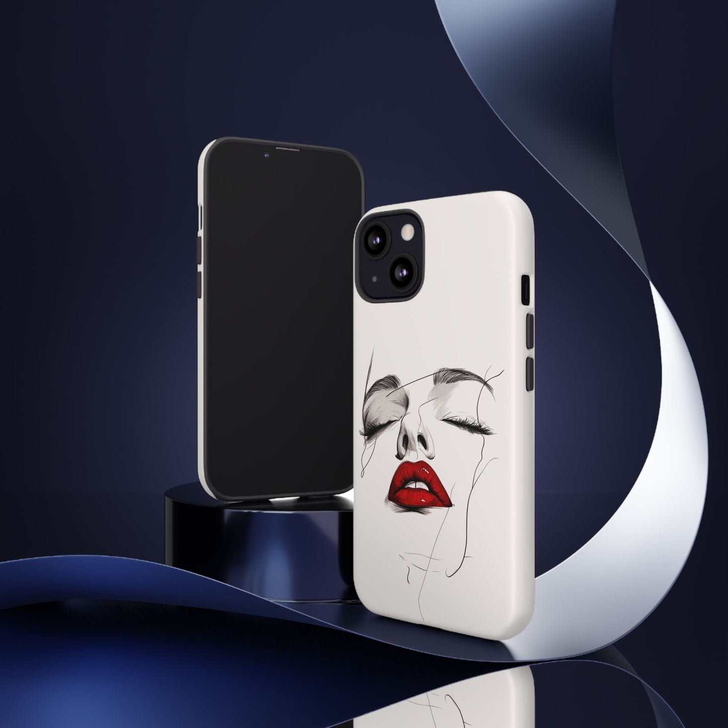 Stylish Phone Case with Artistic Lip Design, Femme Tech Accessory, Trendy Device Cover, Gift for Her, Unique Phone Accessories