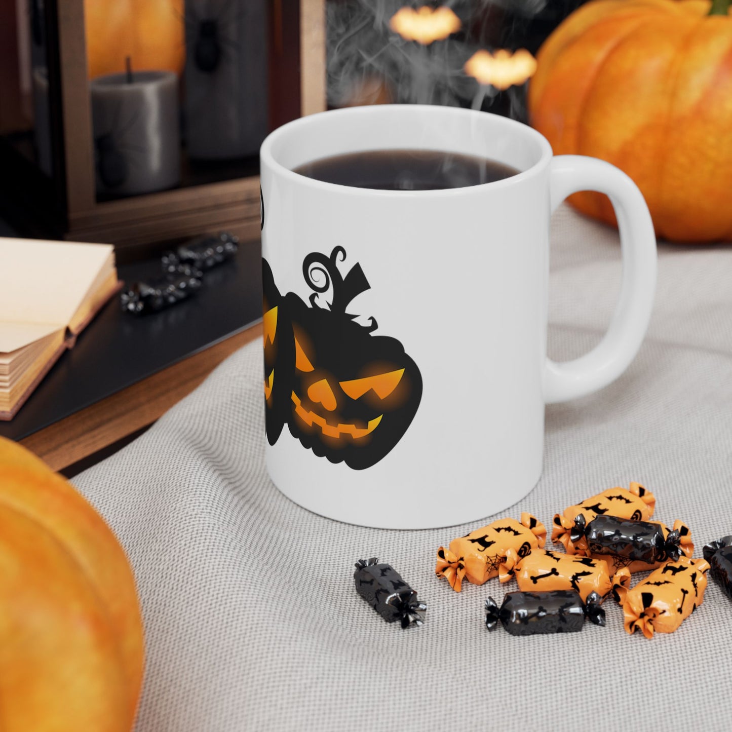 Spooky Pumpkin Ceramic Mug - Perfect for Halloween, Coffee Lovers Gift, Autumn Decor, Tea Time, Pumpkin Spice Enthusiasts