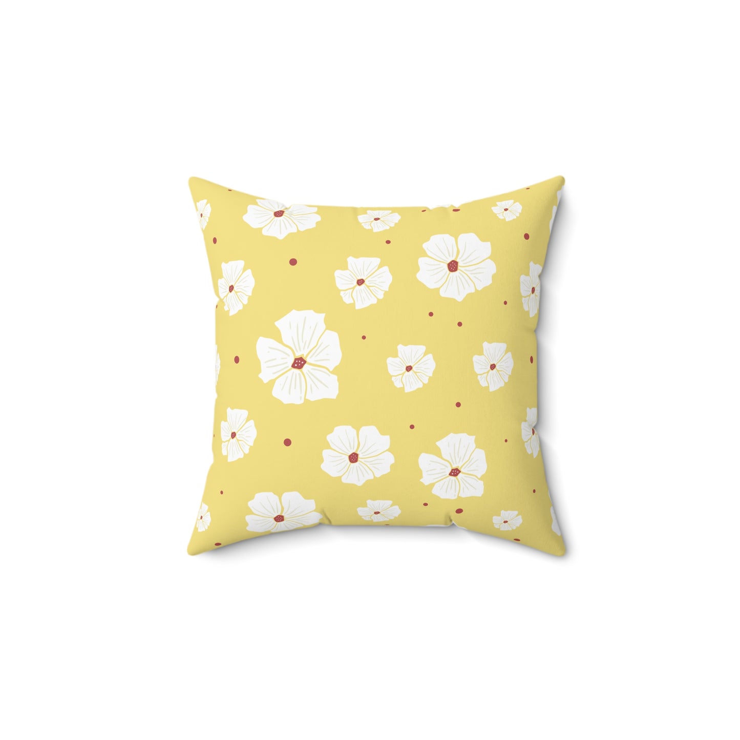 Floral Yellow Square Pillow – Cozy Home Decor, Gift for Her, Spring Accent, Mother's Day, Tropical Vibe
