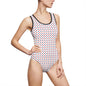 Women's Classic One-Piece Swimsuit stars red white and blue