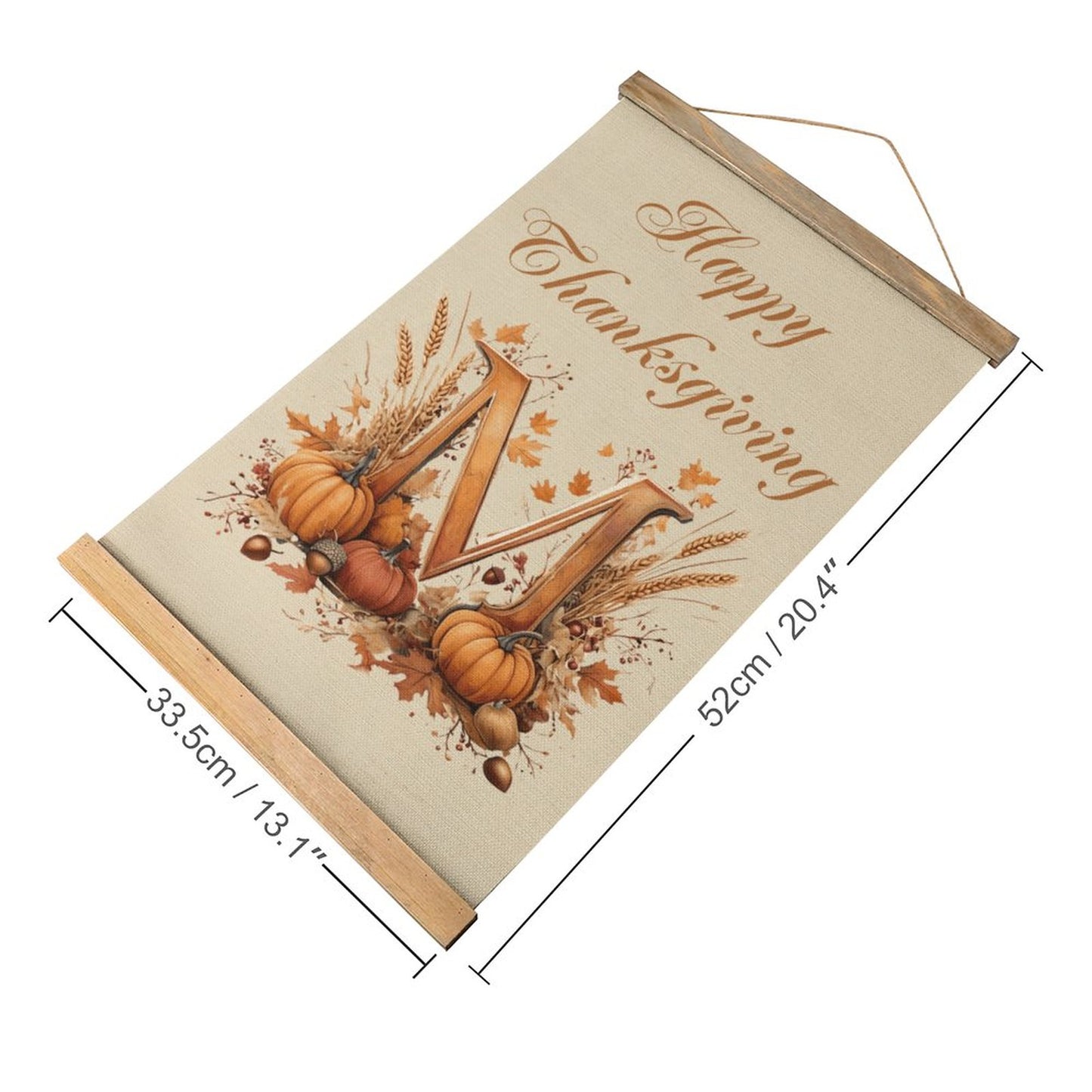 Framed Flax Painting Wall Decor - Letter M