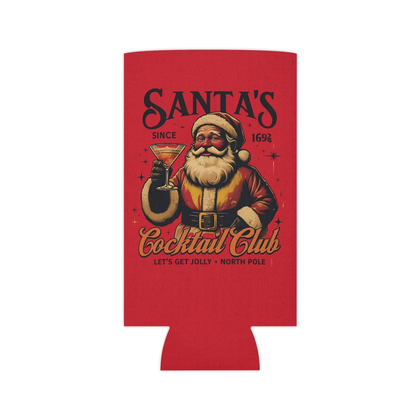 Festive Santa Can Cooler, Holiday Drink Insulator, Christmas Party Vibe, Perfect for Gifts and Gatherings, Drinkware for Celebrations