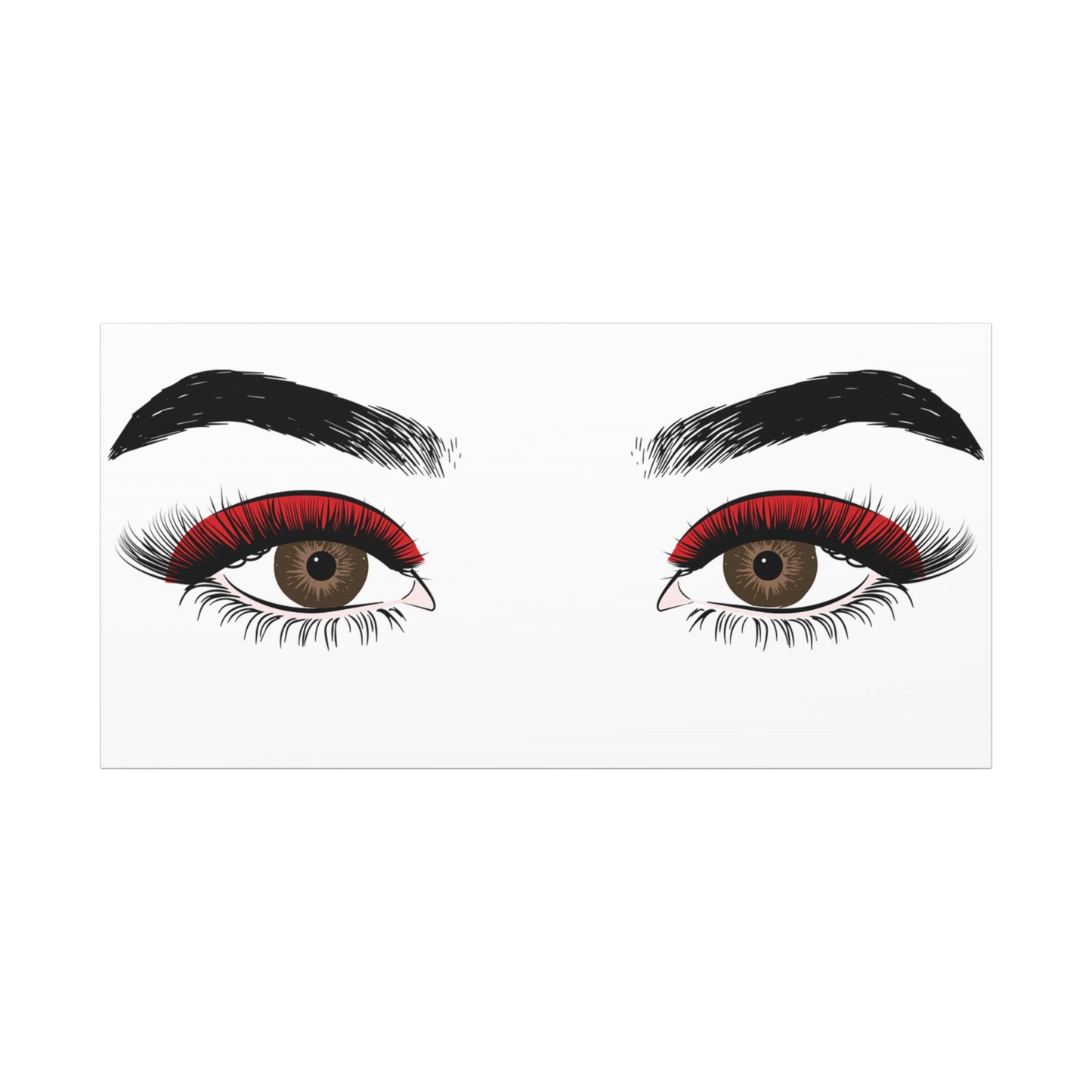 Red Lashes Wall Art Canvas — Glam Eyes Makeup Decor
