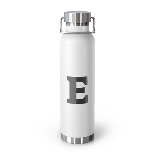 Personalized Copper Insulated Water Bottle, 22oz - "E" Custom Monogram, Travel Mug, Fitness Bottle, Hydration Gift, Eco-Friendly