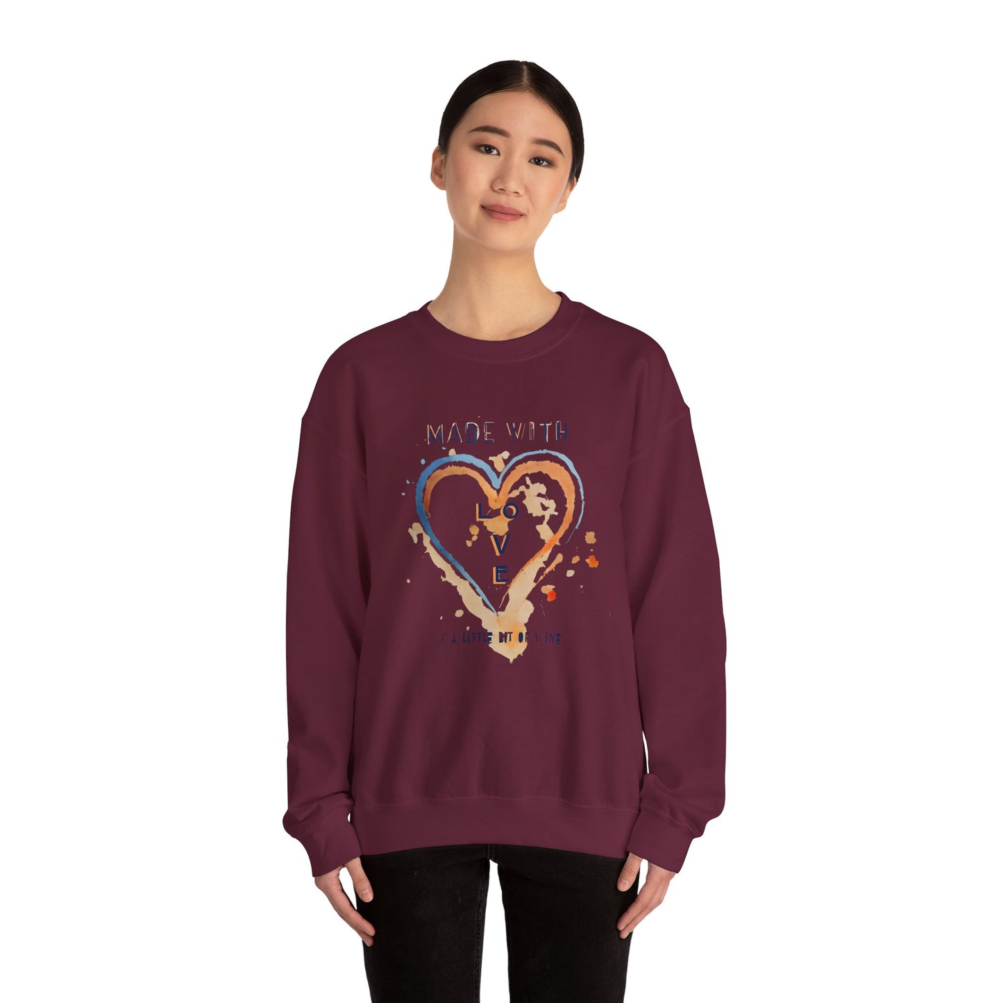 Made with Love Sweatshirt | Cozy Unisex Crewneck | Gift for Everyone | Perfect for Valentine’s Day, Birthdays, or Casual Wear