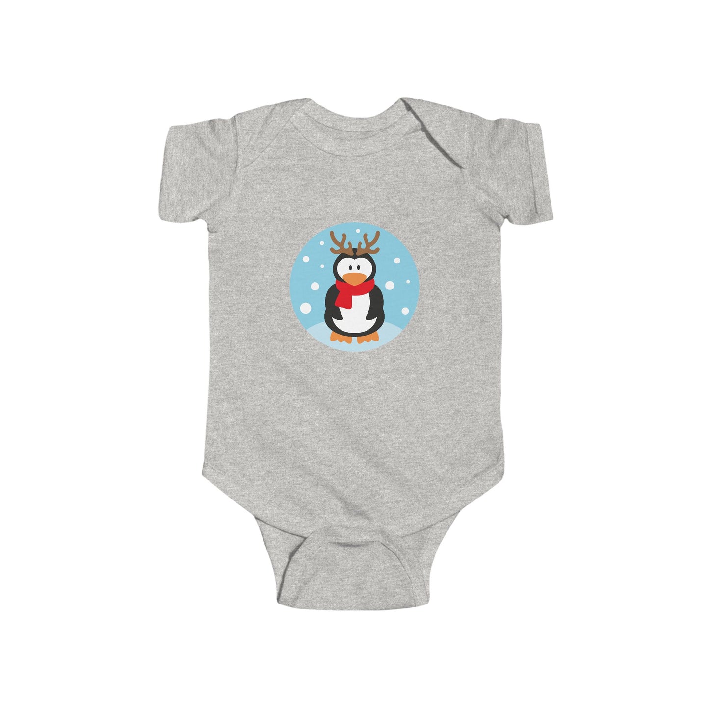 Infant Penguin Reindeer Bodysuit — Cute Holiday Baby Onesie