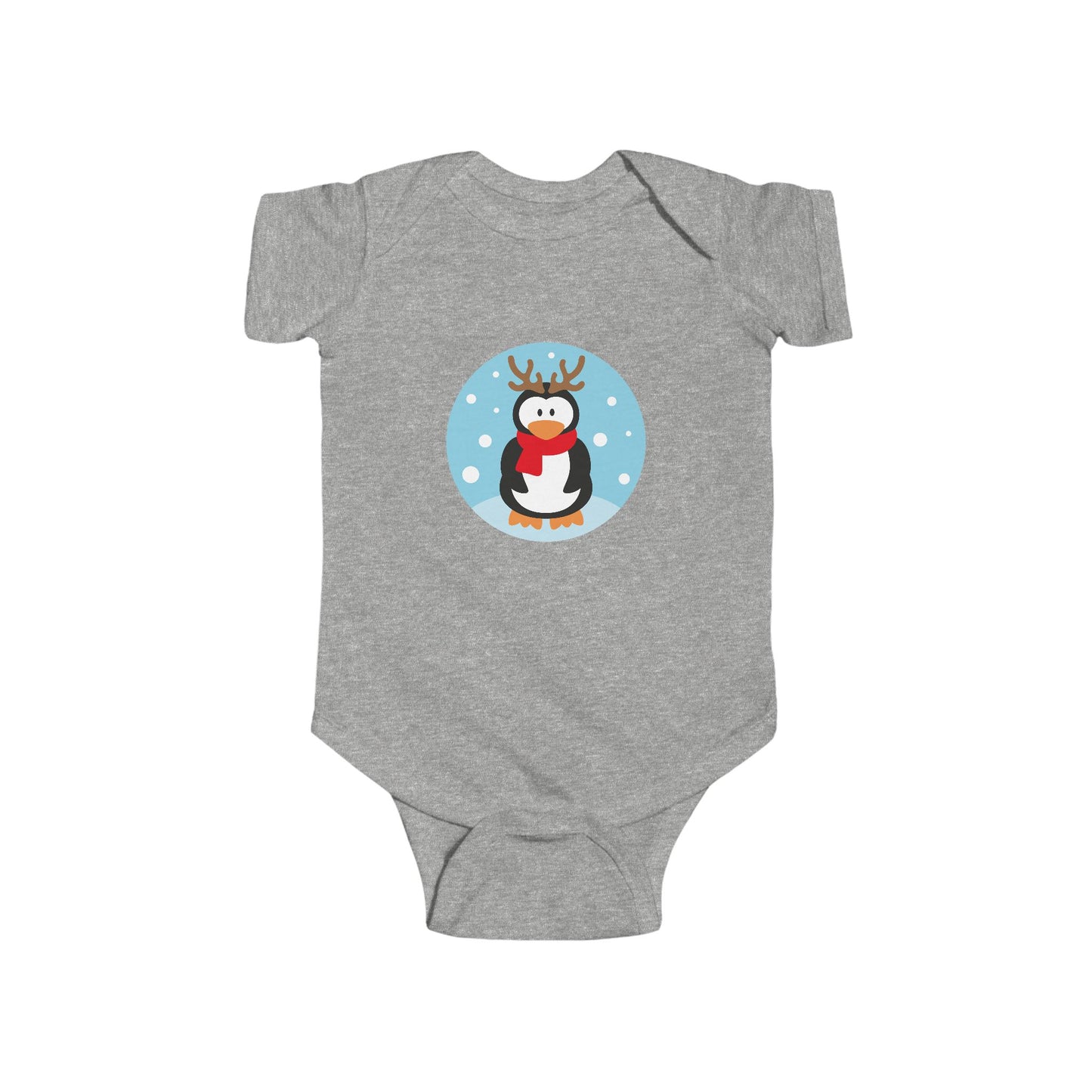 Infant Penguin Reindeer Bodysuit — Cute Holiday Baby Onesie