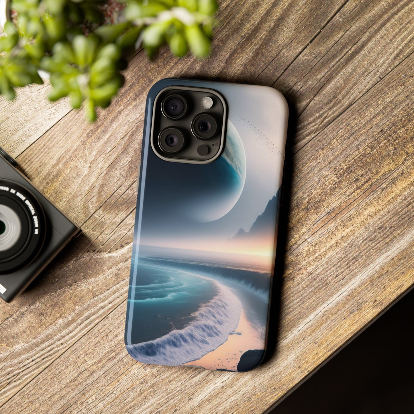 Galaxy Ocean Phone Case — Surreal Planet Beach Tough Case