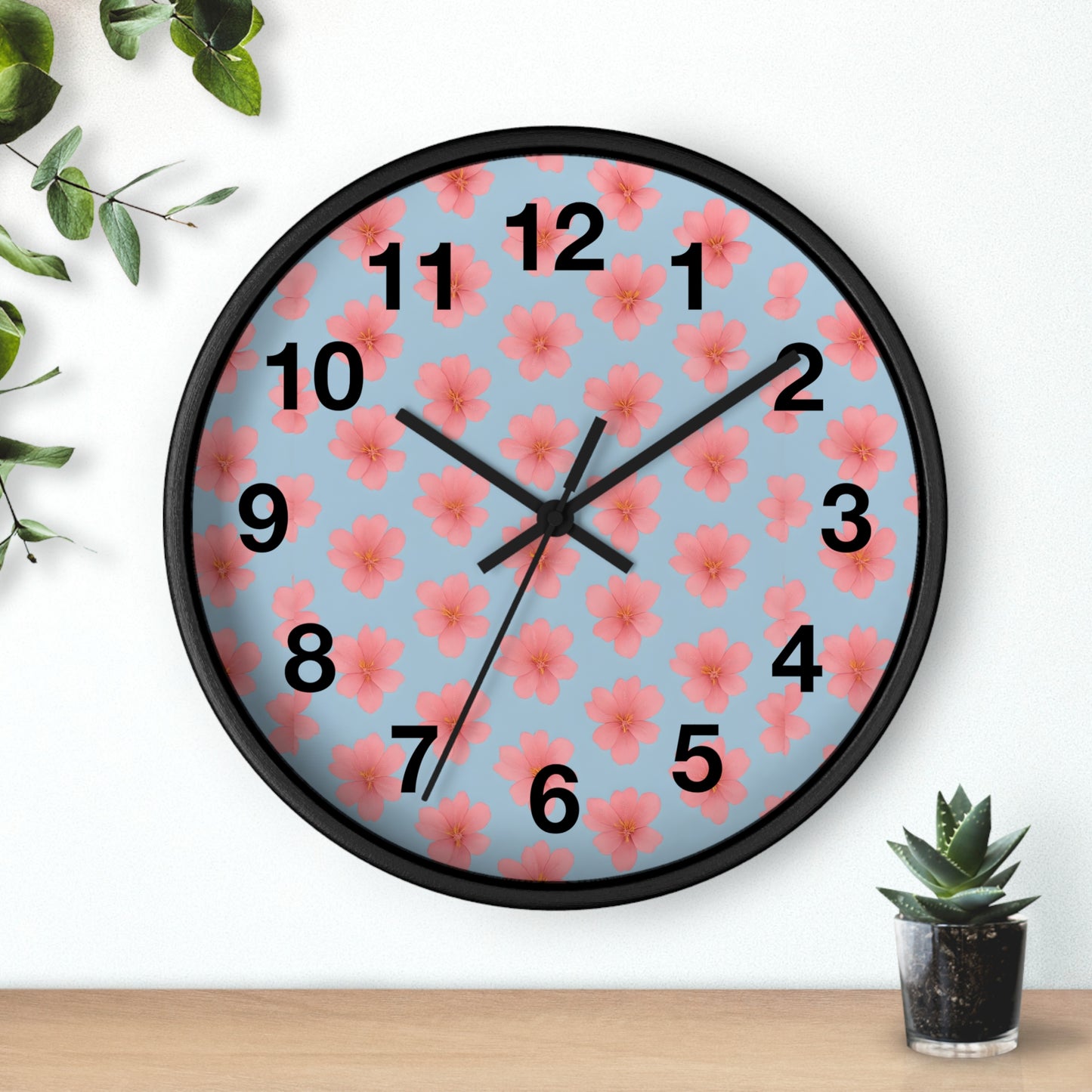 Floral Elegance Wall Clock, Home Decor, Gift for Her, Kitchen Wall Clock, Spring Decor, Office Decor, Floral Clock