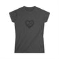 Women's Softstyle Tee with Heart Design, Casual Graphic T-Shirt, Gift for Her, Valentine’s Day Apparel, Trendy Outfit