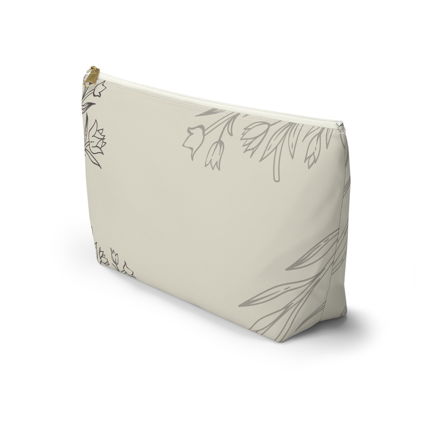 Floral Sketch Accessory Pouch — T‑Bottom Makeup & Travel Organizer