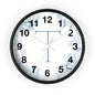Monogram T Floral Wall Clock — Elegant Blue Initial T Home Decor