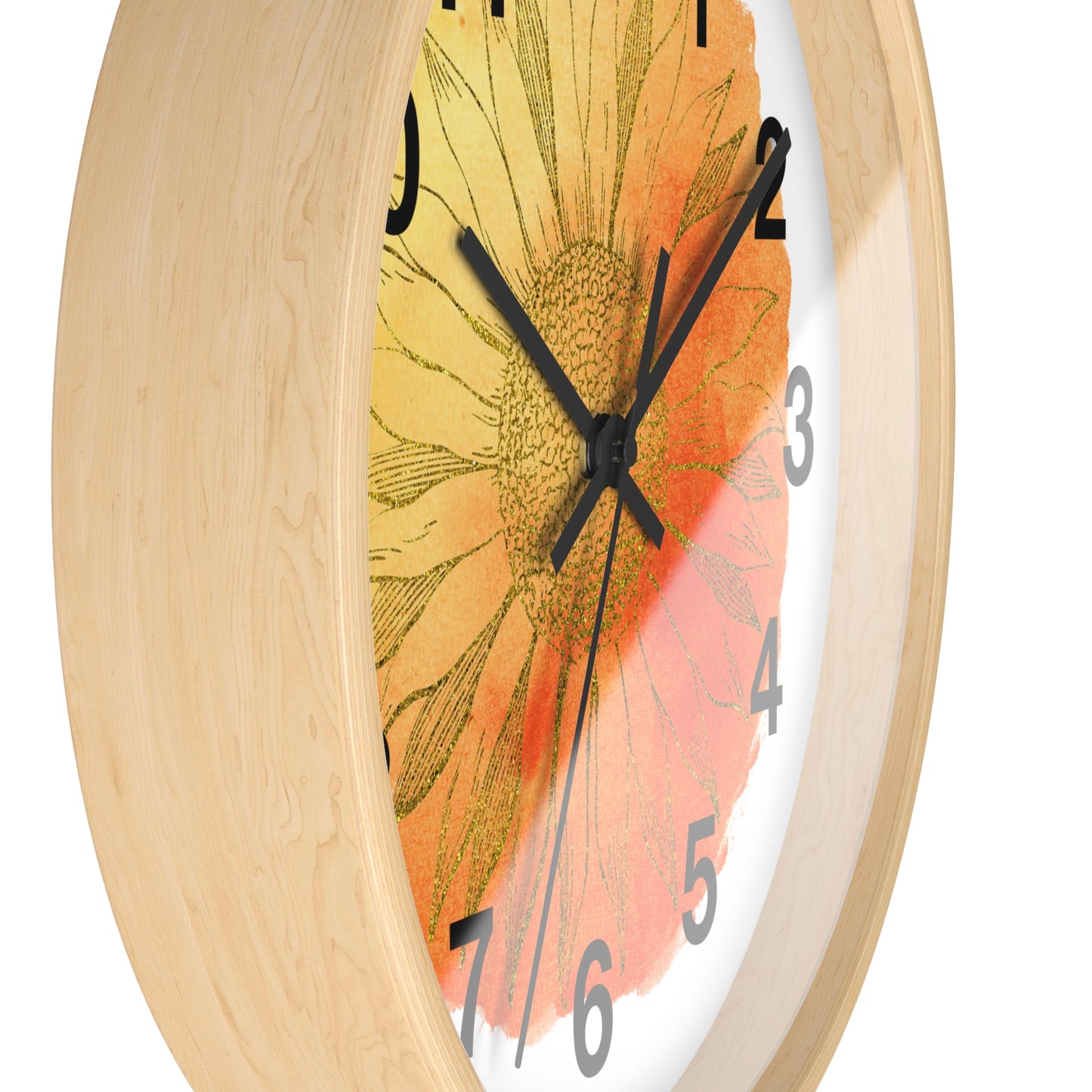 Sunflower Wall Clock, Rustic Home Decor, Floral Clock, Boho Wall Art, Gift for Garden Lovers, Housewarming Gift