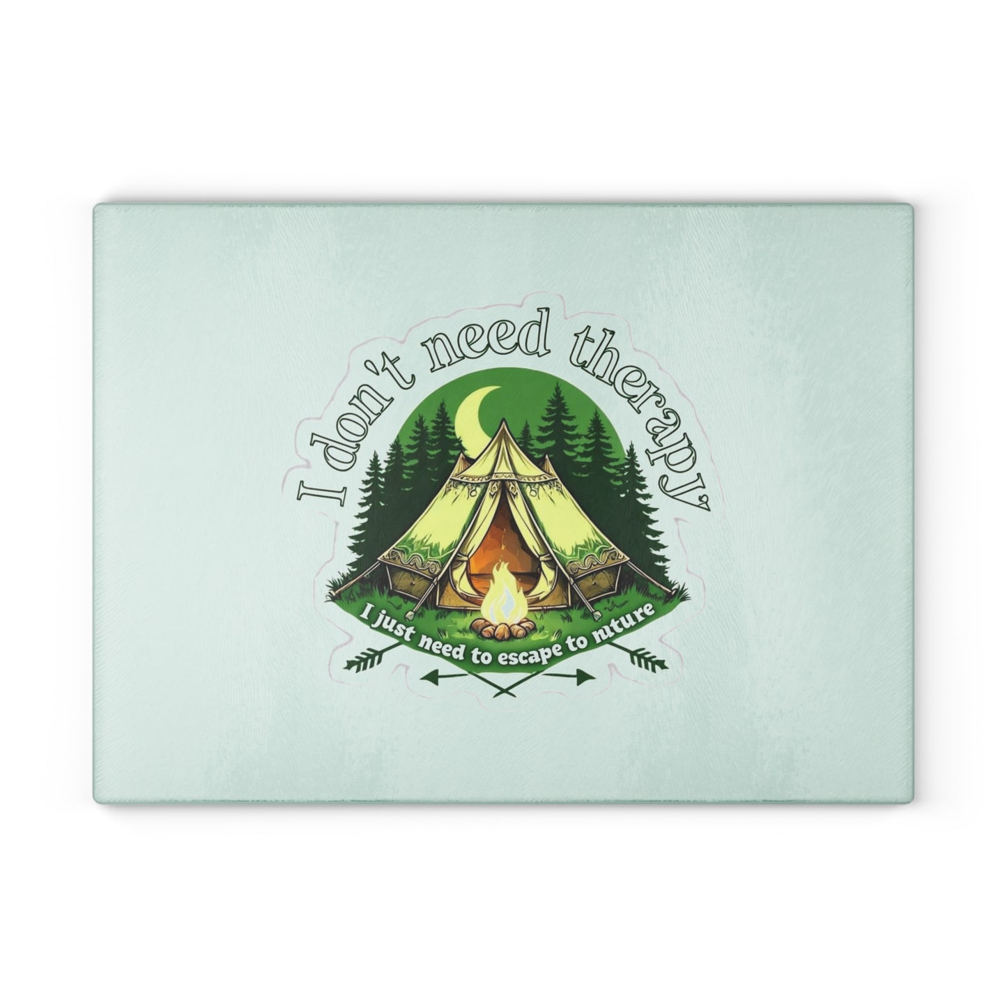 Outdoor Escape Glass Cutting Board - Perfect for Camping Lovers, Kitchen Decor, Housewarming Gift, Nature Enthusiasts, Gift for Him or Her