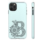 Personalized Tough Phone Case- Letter B, Floral Monogram Cell Phone Cover, Custom Protective Case, Unique Gift, Birthday, Graduation