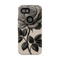 Black Rose Phone Case, Tough Cases with Floral Design, Elegant Tech Accessory, Gift for Flower Lovers, Stylish Protection
