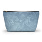Blue Floral Swirl Accessory Pouch — T-Bottom Makeup & Travel Zip Bag