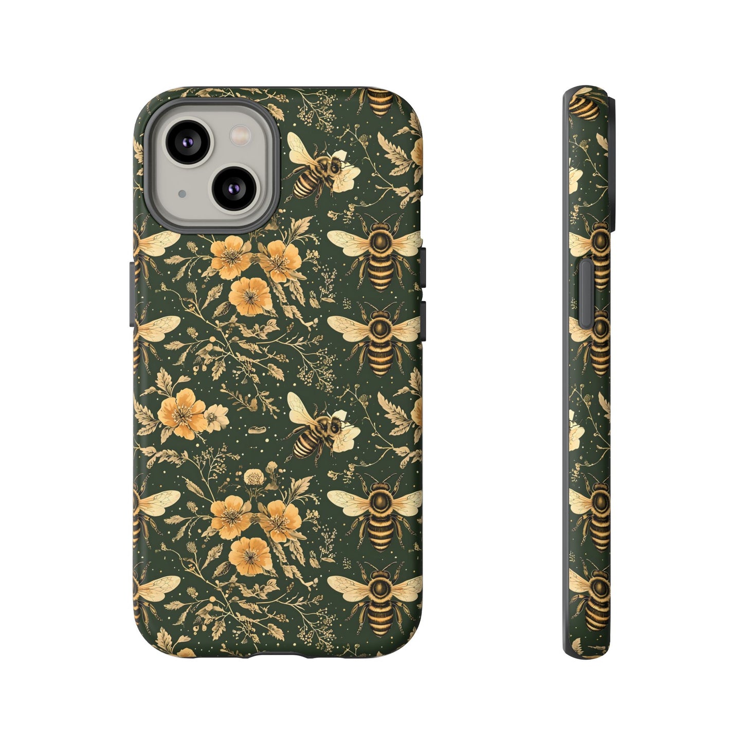 Nature-Inspired Phone Case, Tough Cases for Nature Lovers, Floral Bee Design, Eco-Friendly Gift, Summer Vibes, Trendy Phone Accessory,