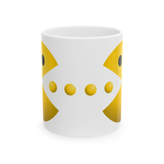 Cheerful Yellow Ceramic Mug, Fun Coffee Cup, Bright Tea Mug, Gift for Friends, Playful Home Decor, Ideal for Birthdays