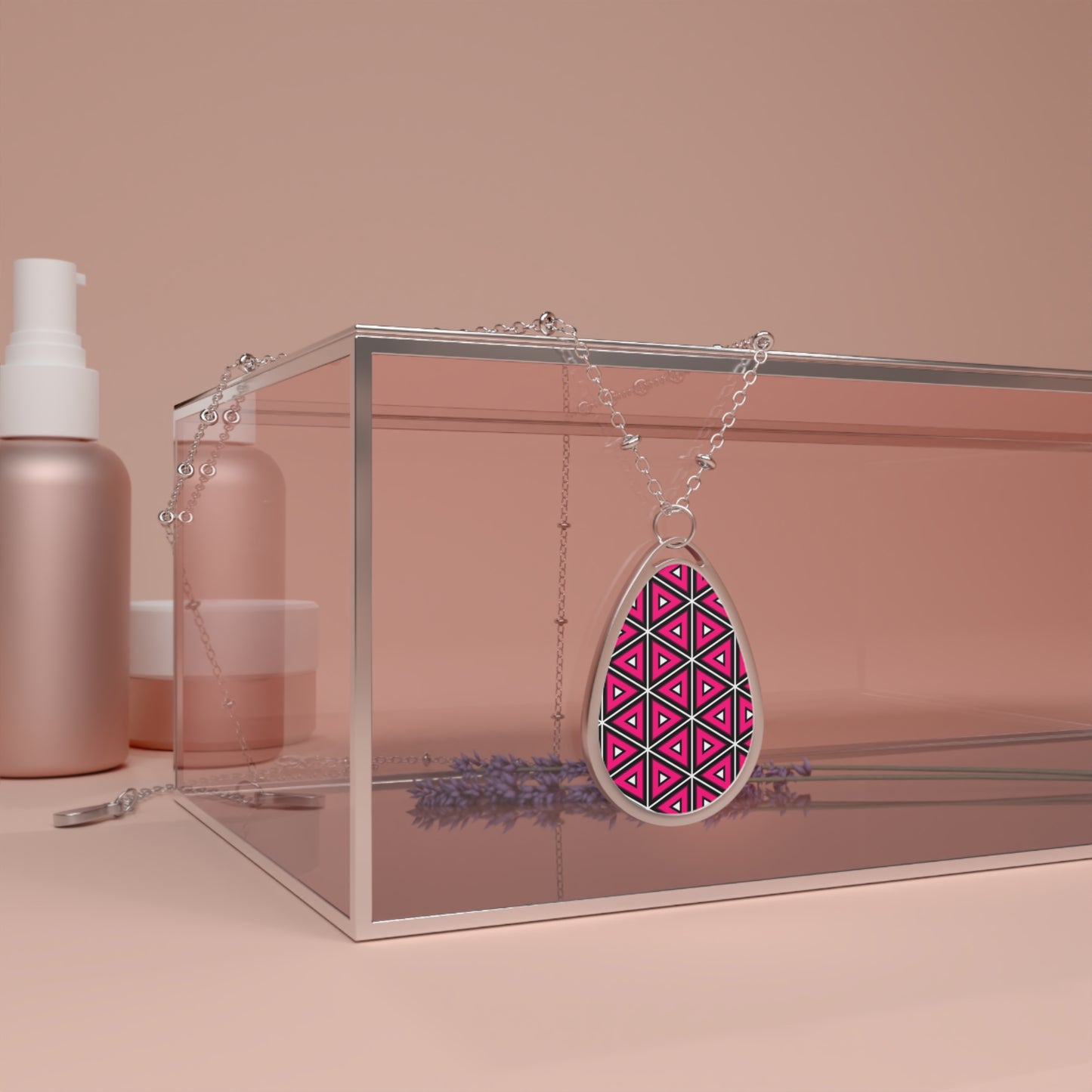 Oval Necklace - Pink