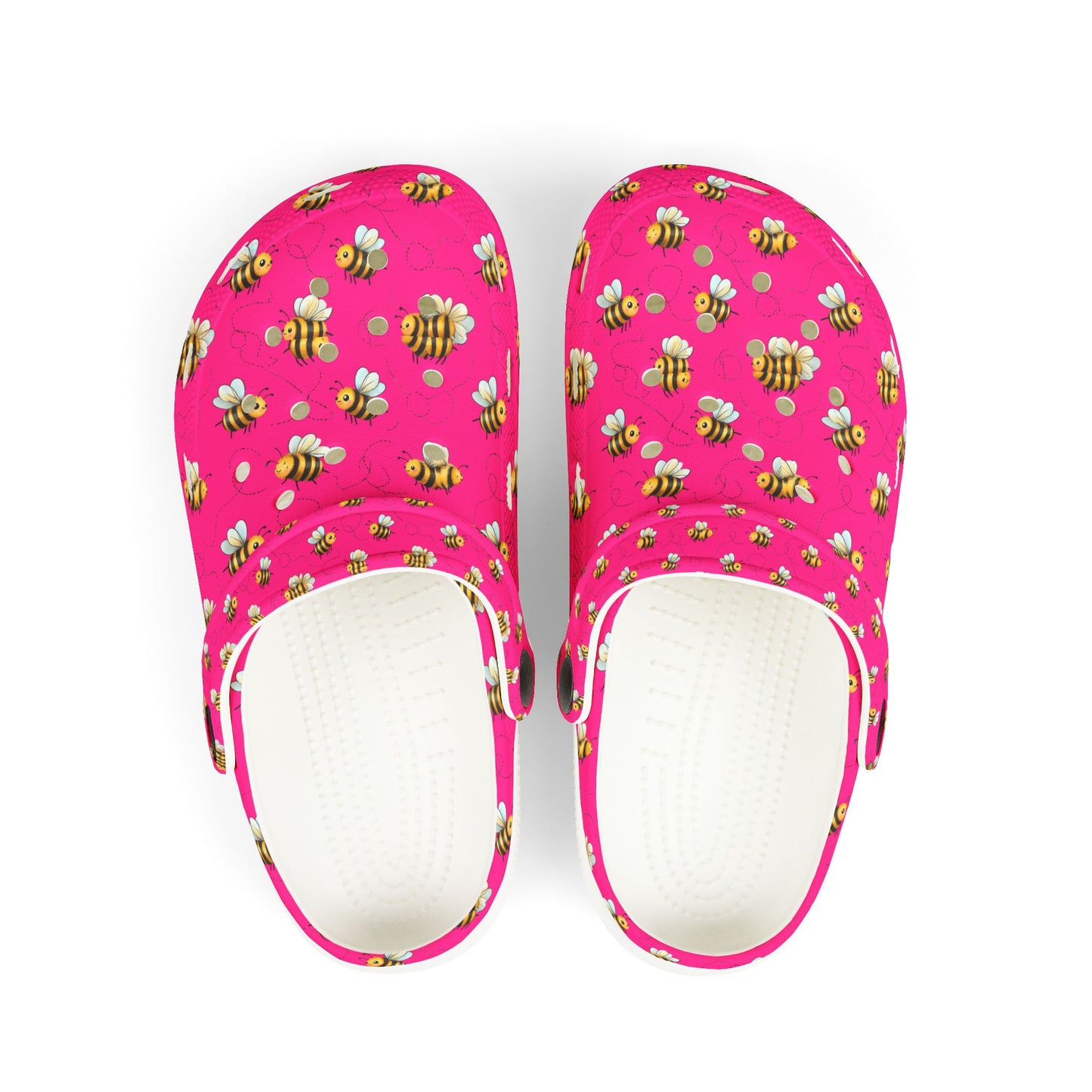 Kids' Floral Bee Clogs - Fun Summer Slip-On, Gardening Shoes, Outdoor Play Footwear, Gift for Kids, Toddler Clogs