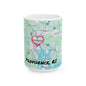 Custom Providence, RI Map Mug, Unique Ceramic Coffee Cup, Personalized Gift for Travelers, Rhode Island Souvenir, Heart Map Design