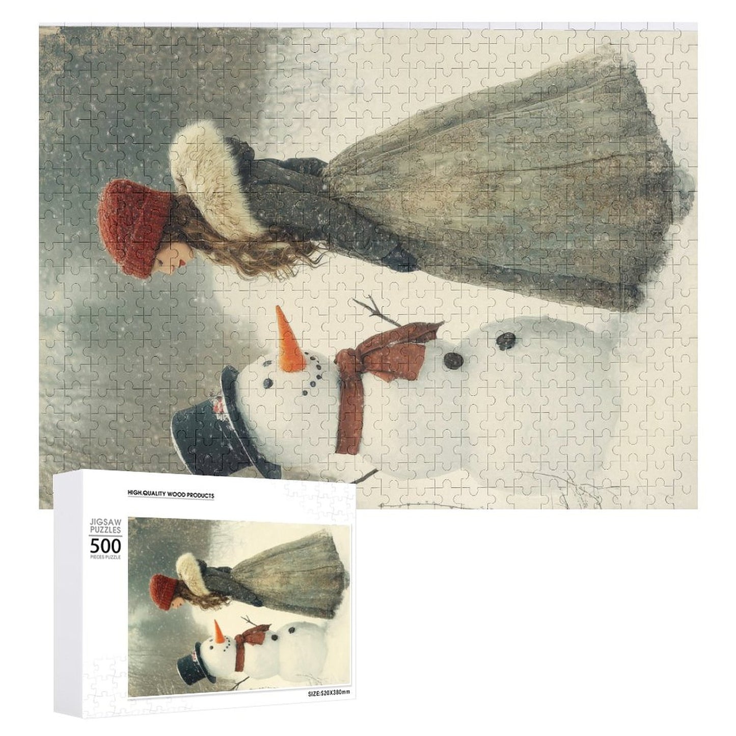 Wooden Picture Puzzle - Snowman