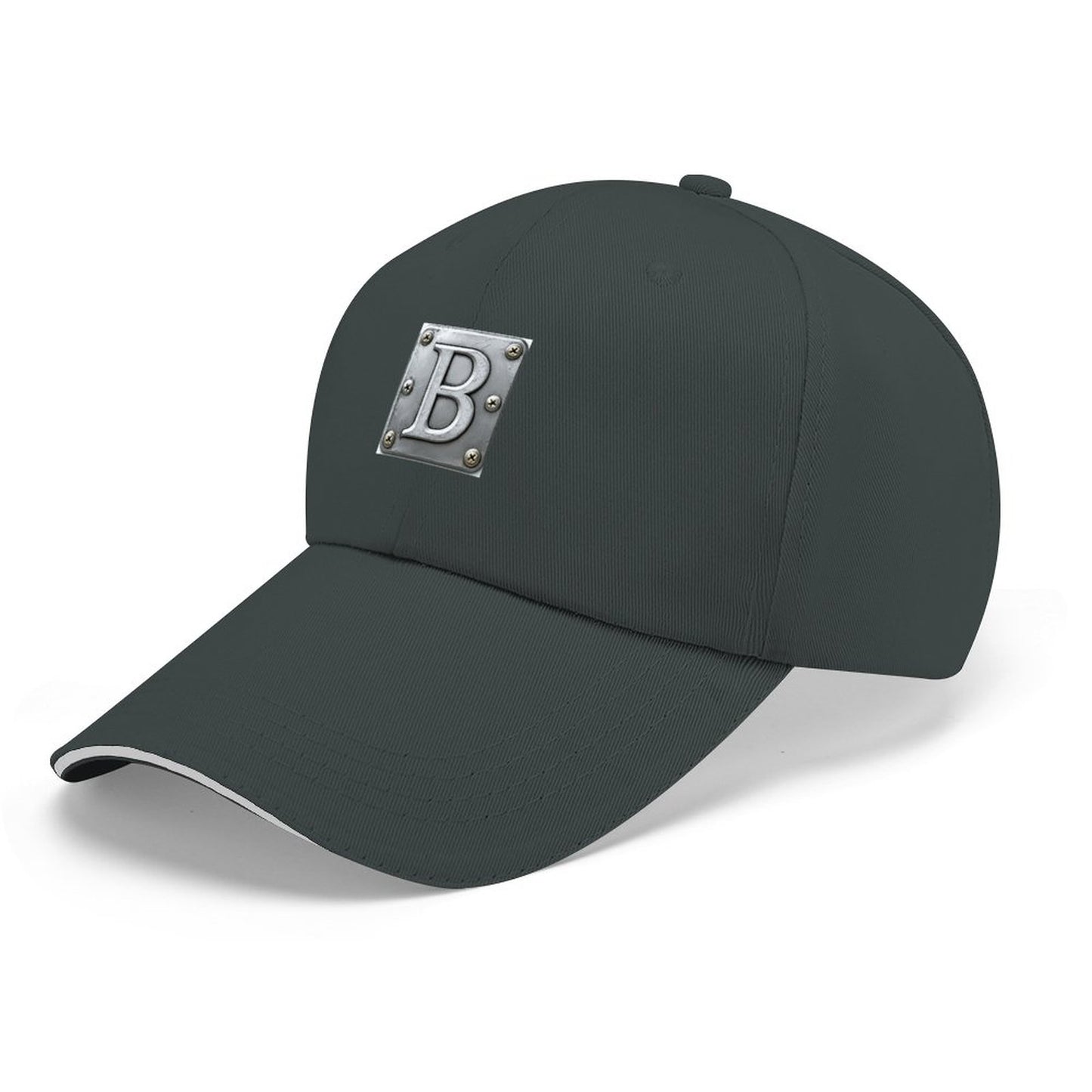 Baseball Cap for Men Women Curved Visor Sandwich - Letter B