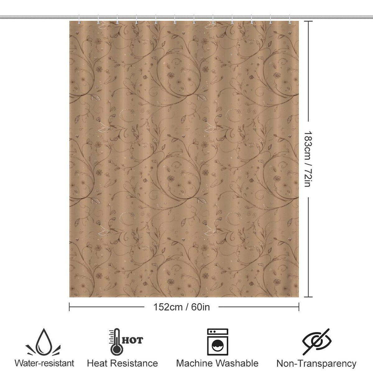 Brown shower curtain