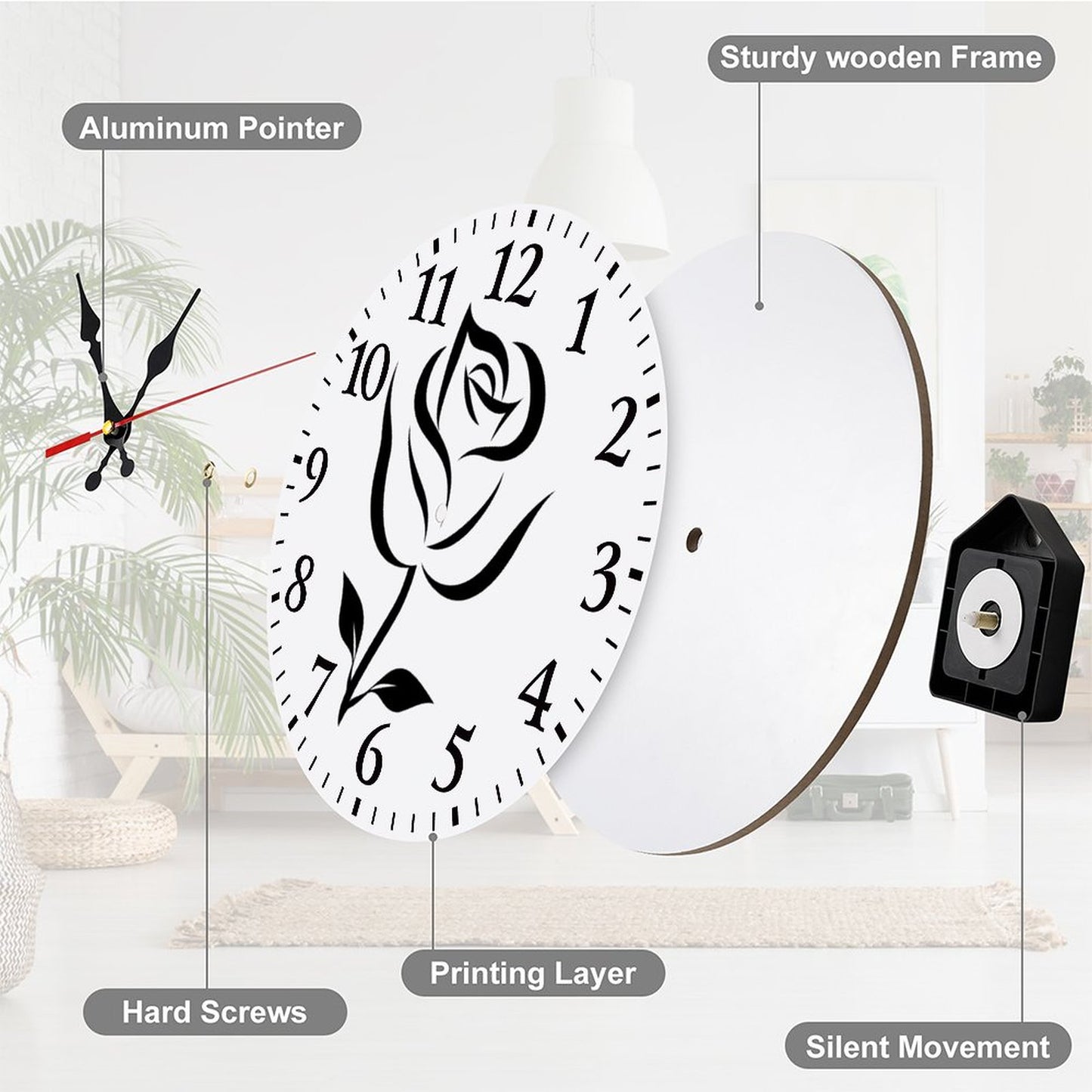 Modern Wooden Wall Clock