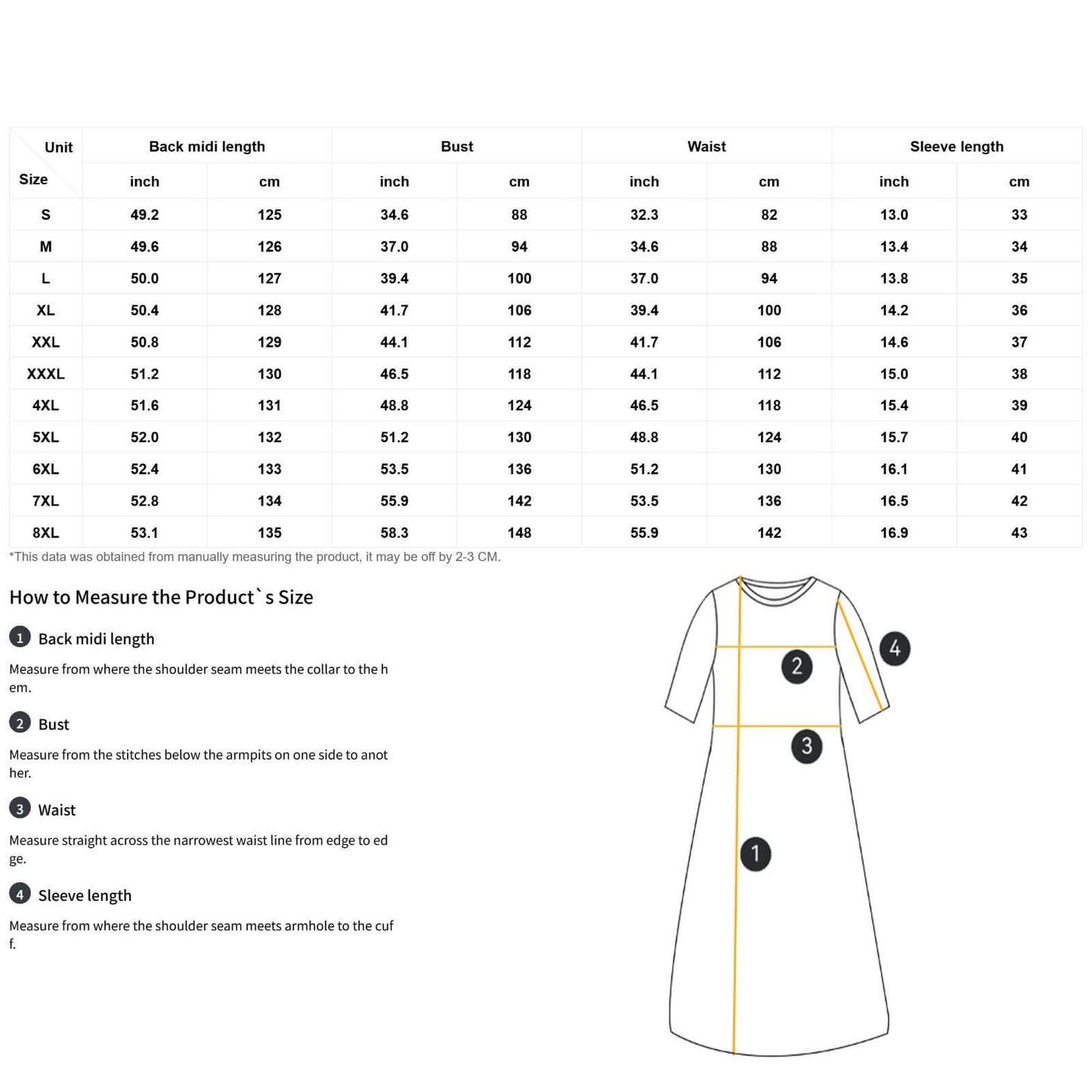 Wide Round Neck 3/4 Sleeve Long Dress