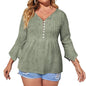 V-neck Women Top with Quarter Sleeve