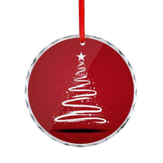 Glass Circular Ornament Pendant - Tree