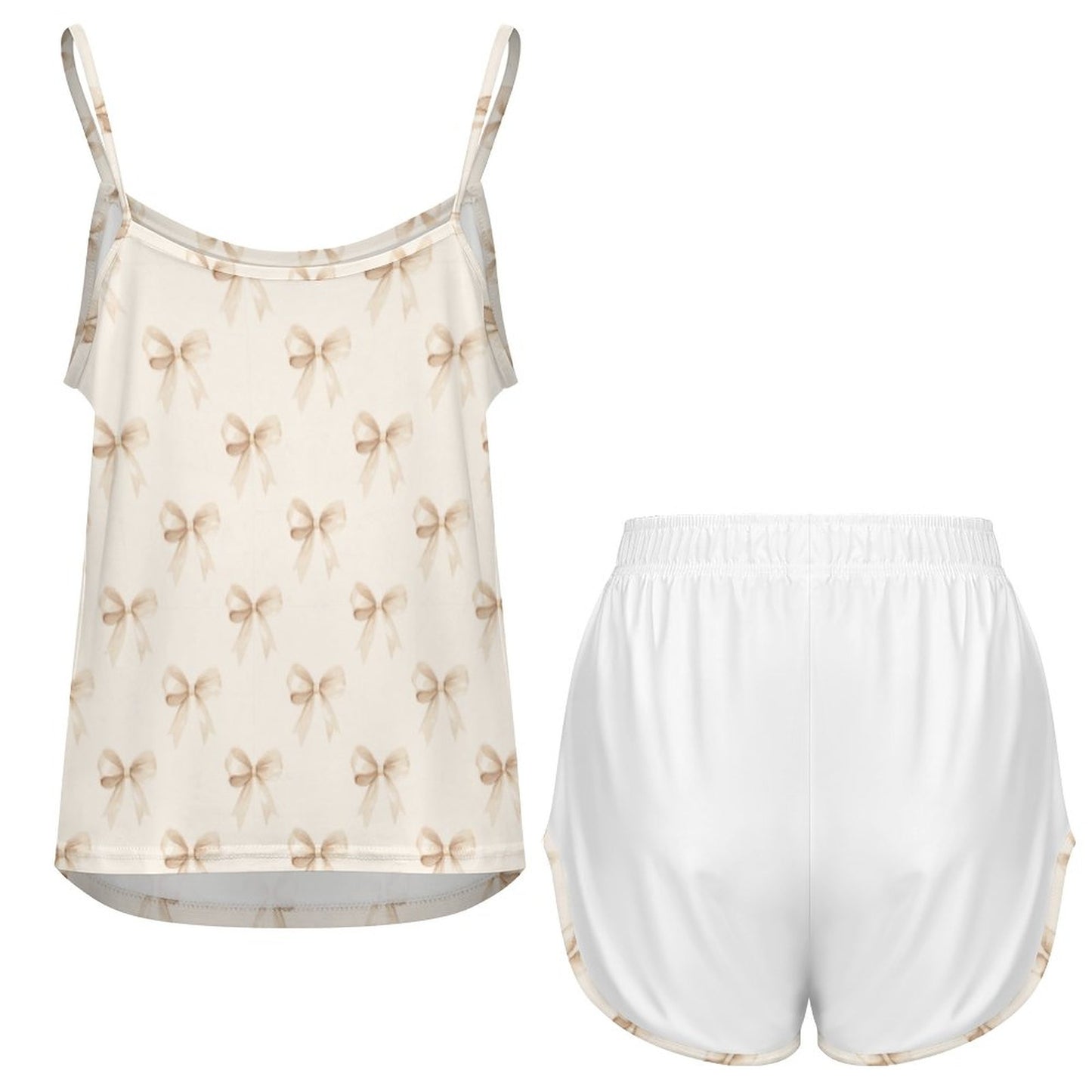 Ice Silk Camisole Pajama Set Ribbons