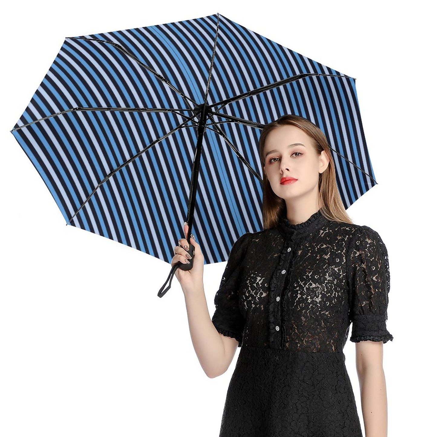 Automatic Umbrella with Hearts Print Inside Pattern ZYS06-8K