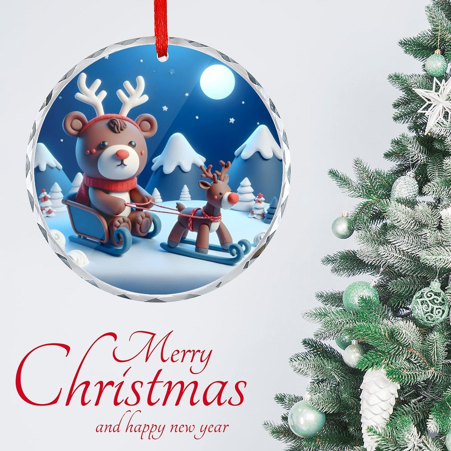 Glass Circular Ornament Pendant