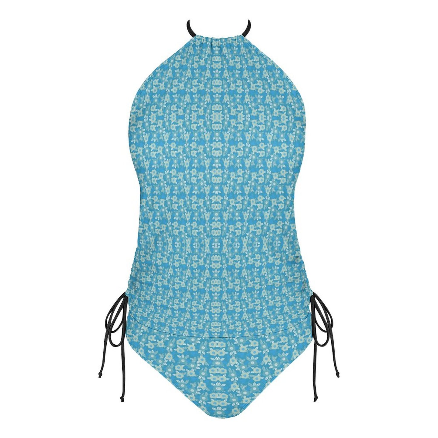 2-Piece Women's Tankini Set with High Neck Halter Top F145kA01