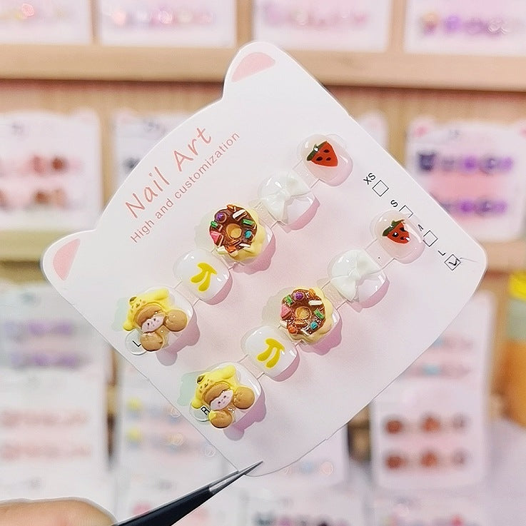 Pudding Dog Popcorn Cute Kids Press On Nails Set – Image 3